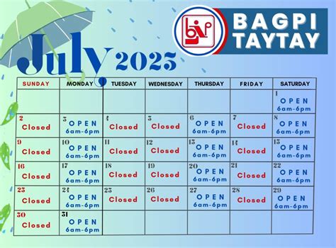 taytay tiangge schedule